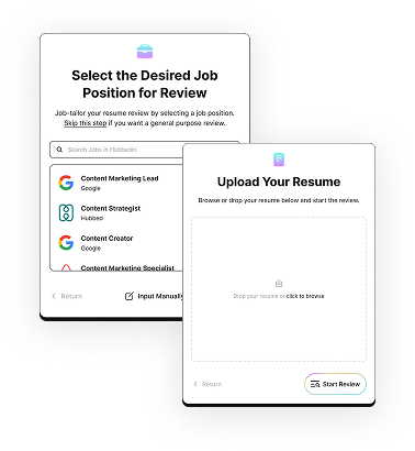 Resume upload and job selection features in CareerLab's Resume Analyzer tool